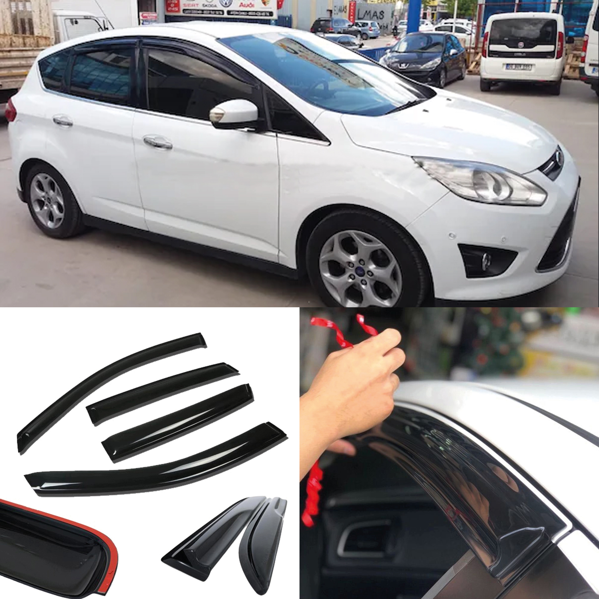 Window Visor For Ford 2003-2012 / 2013-2018 4pcs Cars Accessories Rain Guard Vent Wind Deflector Weathershield Moulding Trim Thickened Sun And Rain