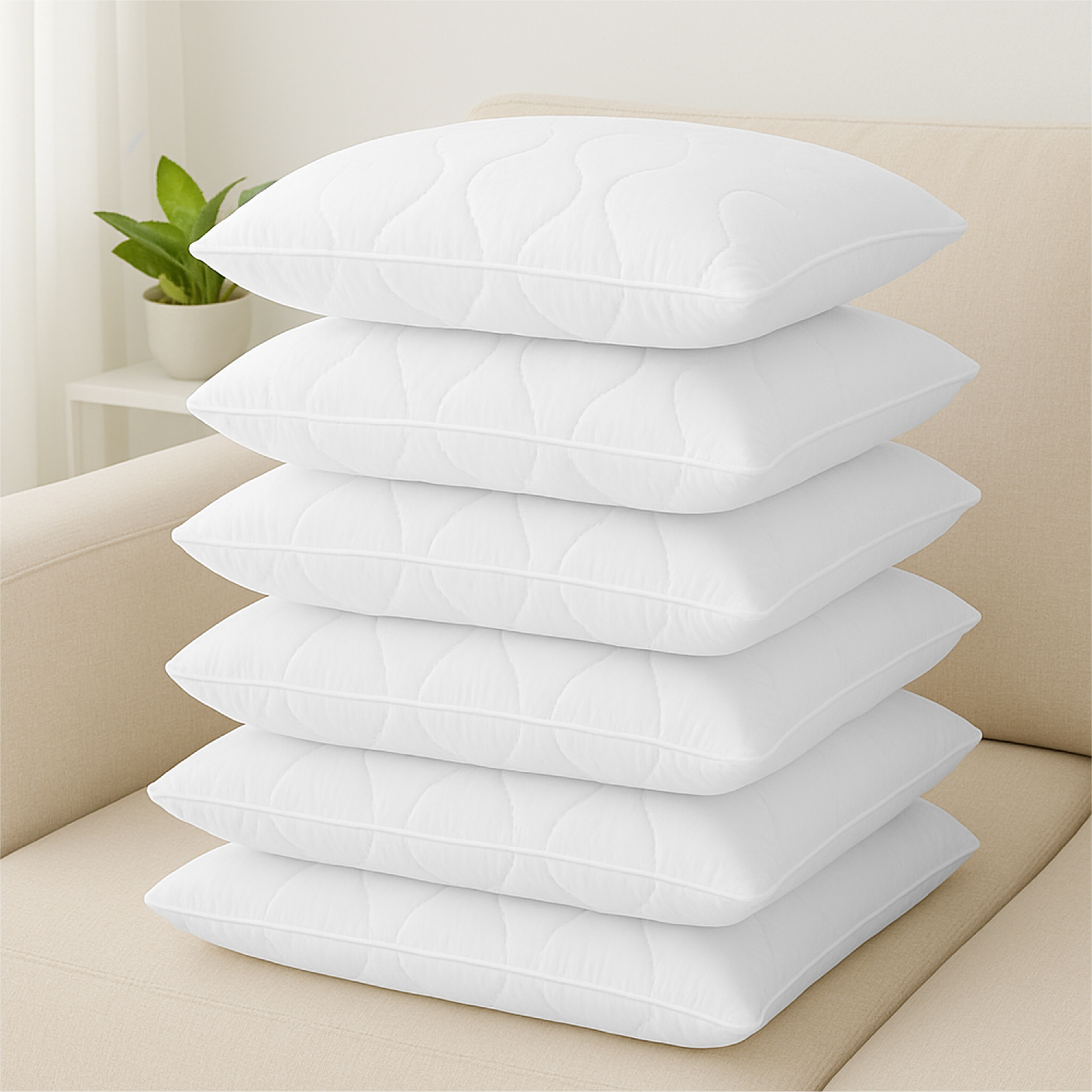 Image of 6-piece Pillow Set – Ideal As Bed And Decorative Pillows – With Zipper For Filling – Perfect As Sofa Cushions Or Accent Pillows For Couch And Sofa – Washable Up To 60°c