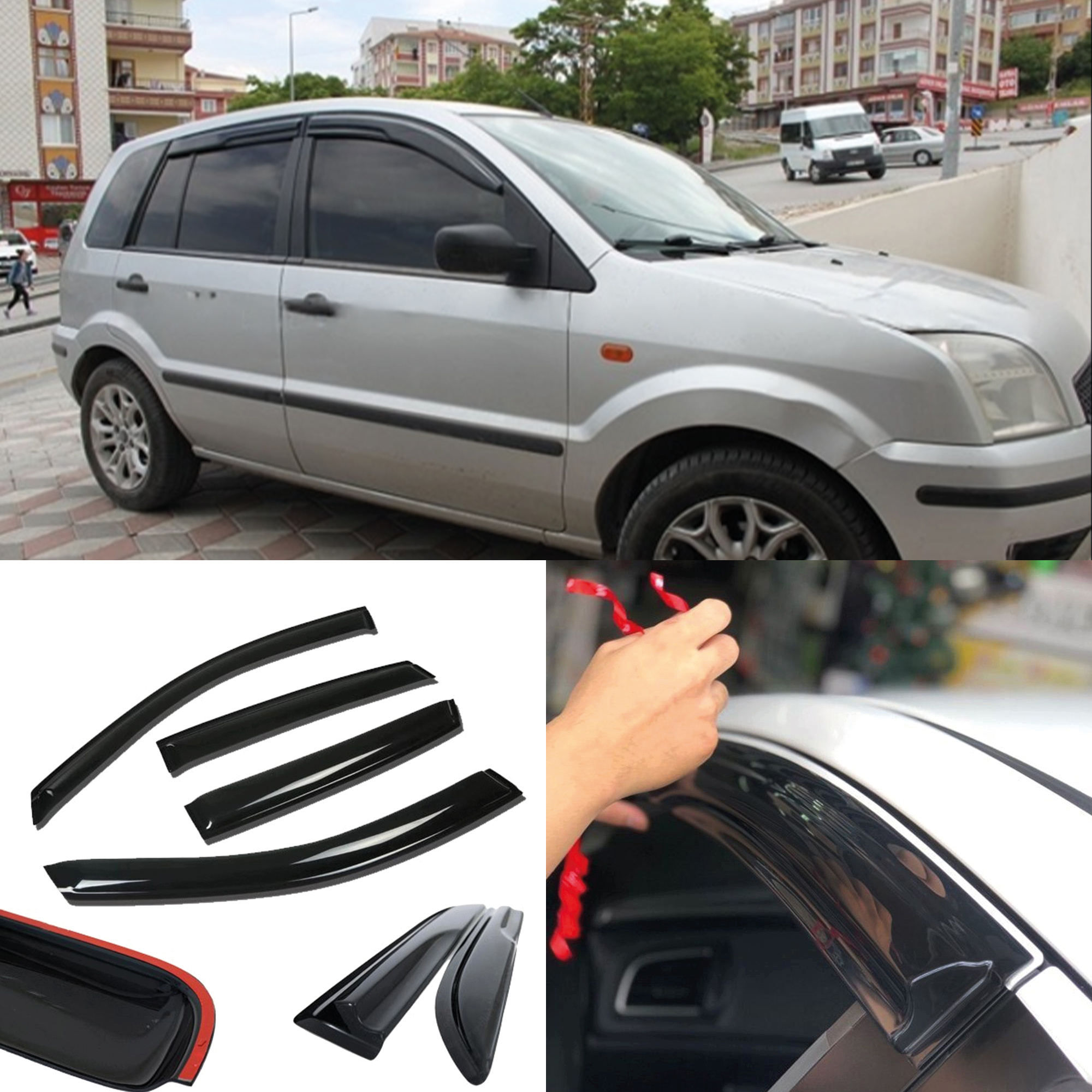 Image of Window Visor For Ford Fusion 2002-2012 4pcs Cars Accessories Rain Guard Vent Wind Deflector Weathershield Moulding Trim Thickened Sun And Rain