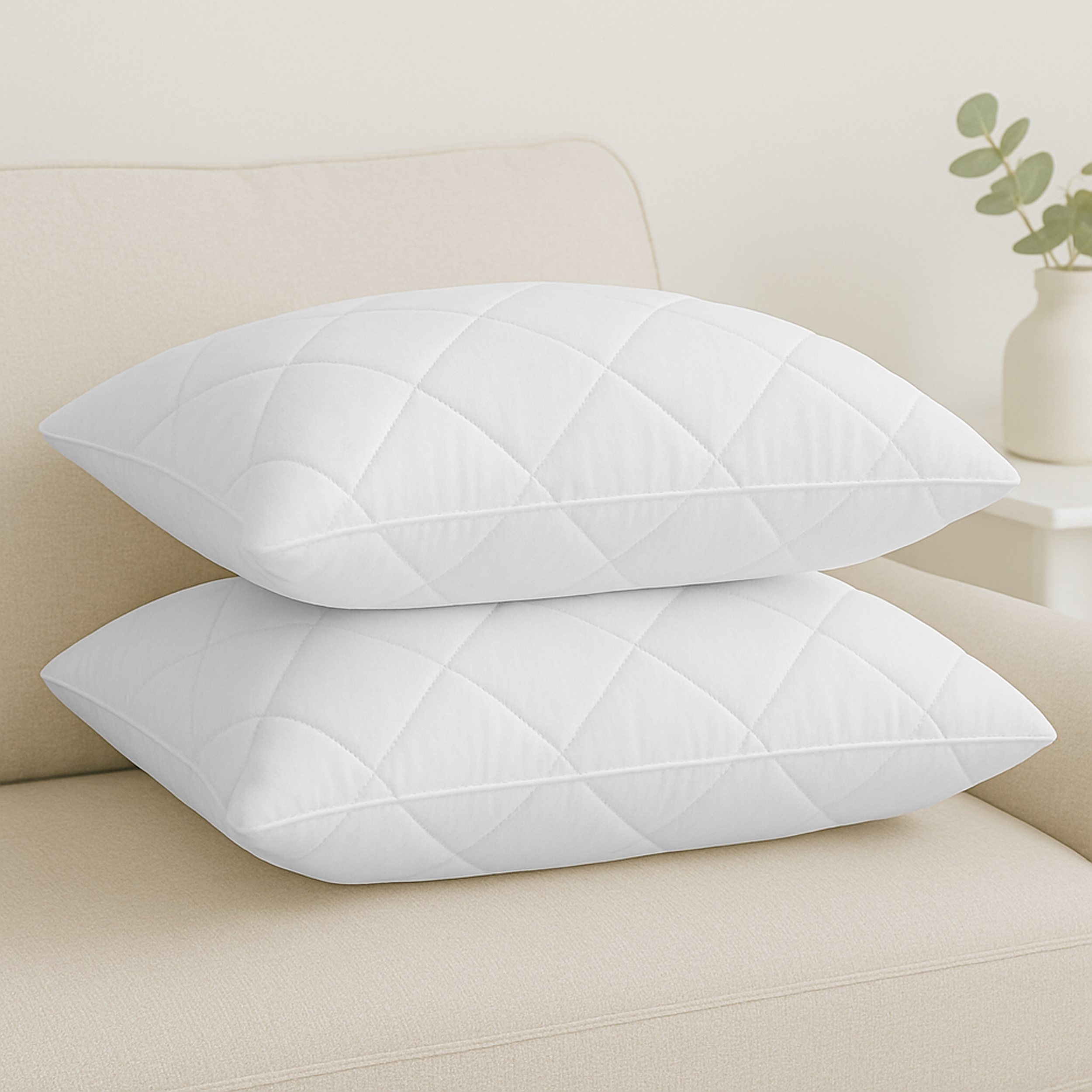 Image of 2pcs Head Pillow Set Or 2pcss – Ideal As Bed And Decorative Pillows – With Zip Closure For Filling – Perfect As Sofa Cushions Or Throw Pillows For Couch And Sofa – Washable Up To 60 °c