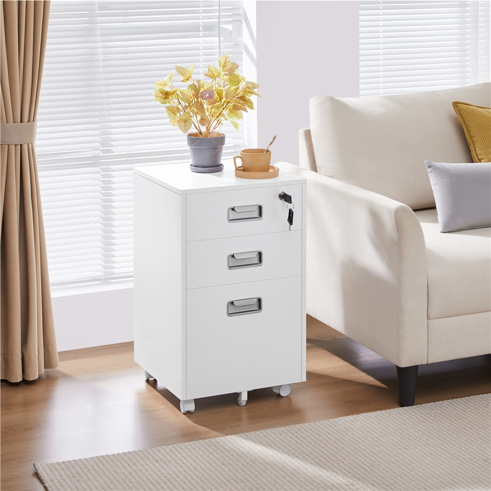 Image of Costoffs File Cabinet Rolling Cabinet With 3 Drawers And Hanging File Cabinet Cabinet For Living Room Office Study, Office Supplies