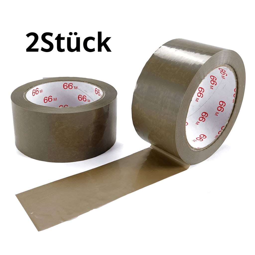 TEMU 2pcs Of Brown Adhesive Tape, 66m Packing Tape Pp, Unwinding 66m X 50mm Adhesive Tape / 2 Rolls Of Brown Adhesive Tape / 2 Rolls Of Packing Tape