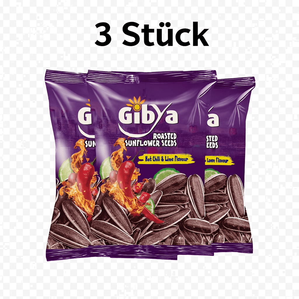 3pcs Sunflower Seeds Gibya Hot Chilli & Lime 100g - 3 Packs Gibya Hot Chilli & Lime 100g Sunflower Seeds