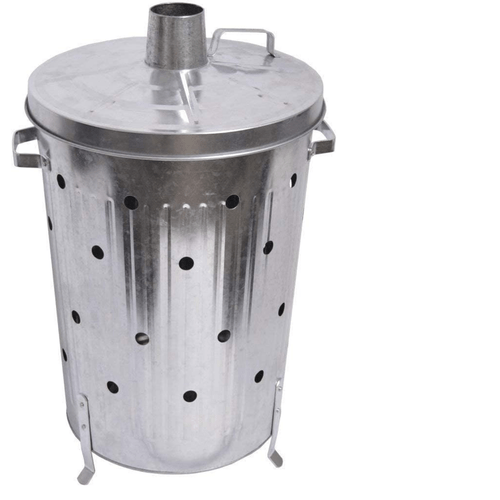 90 litre extra large 90l galvanised metal recycle garden rubbish fire wood burner burning leaves