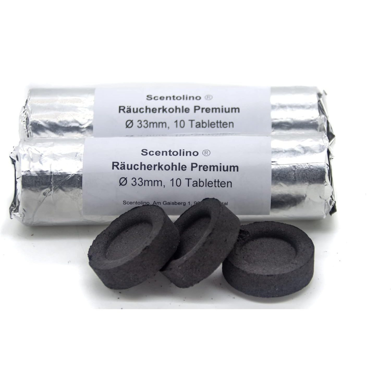 Incense Charcoal – Quick-ignition With . 45 Min. – 2 Rolls Of 10 Tablets Each – Premium For Incense, Smudging, And Hookah