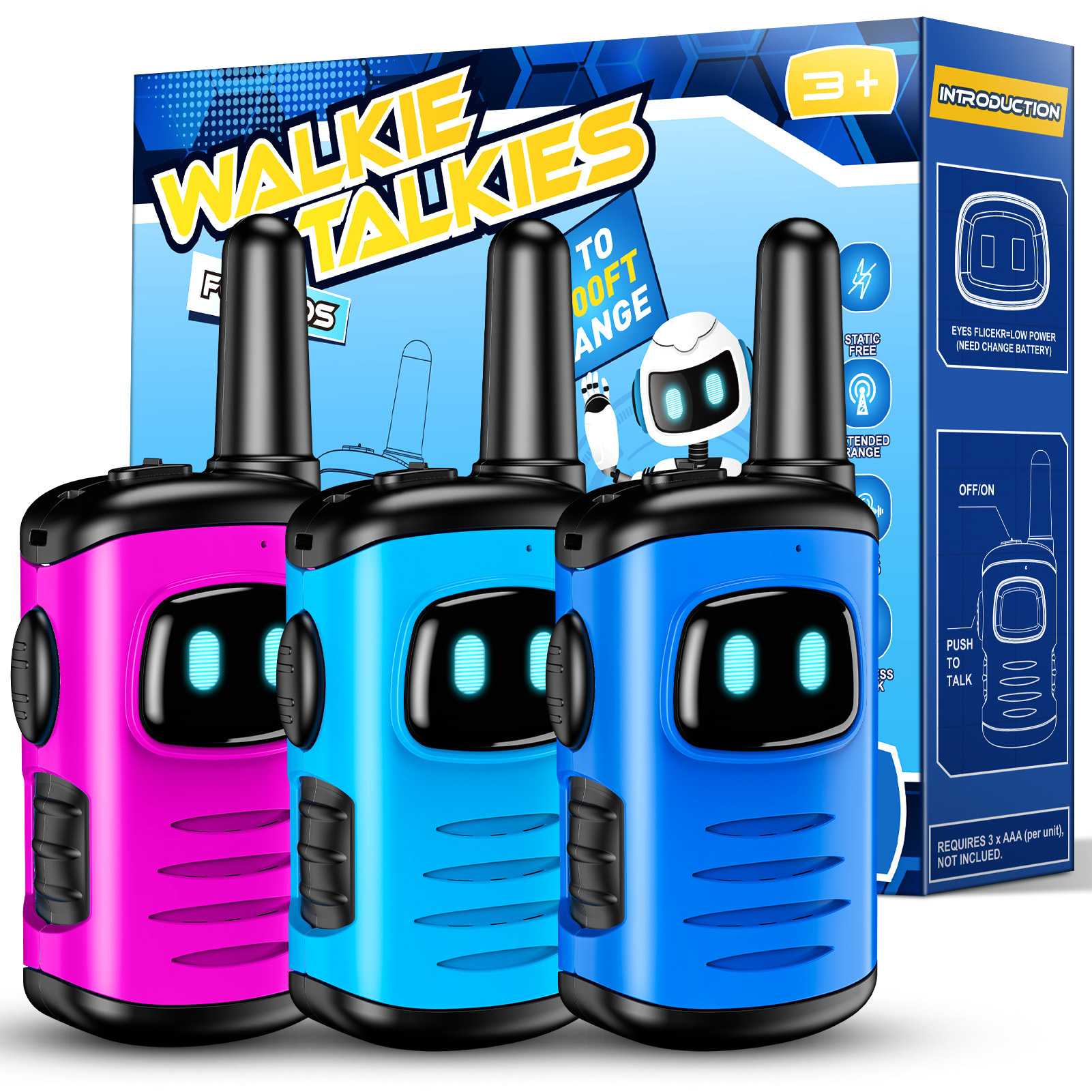 TEMU 2 Pcs Walkie Talkie Kids, Toys For 3-8 Year Old Boys Toys Age 4 9 Year Old Gifts Kids Toys Walkie Talkie For