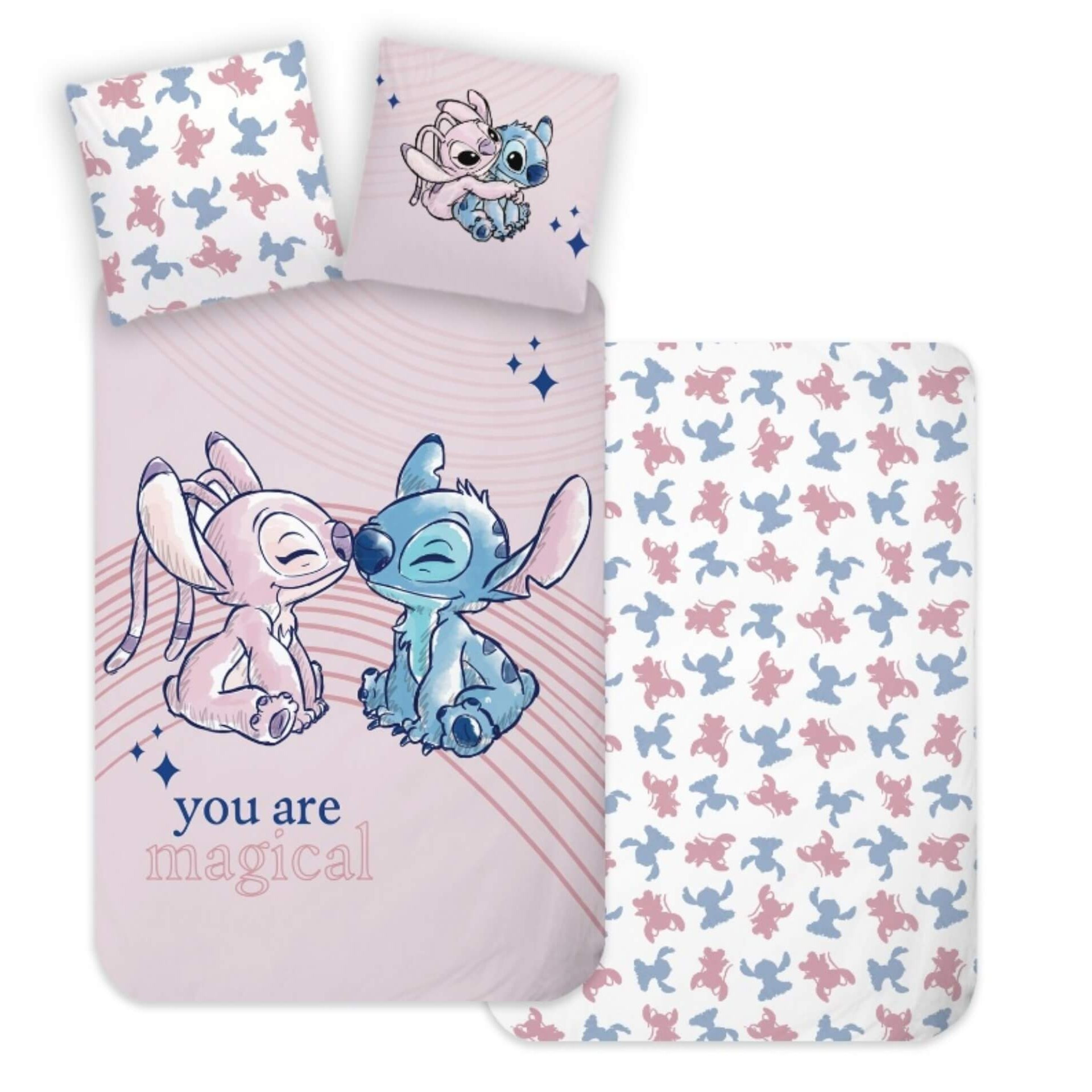 Image of & 2-piece Reversible Bedding Set, Duvet Cover 135x200, Pillowcase 80x80, German Size Single Bed, 100% Cotton, Kids' Bedding With & For Girls