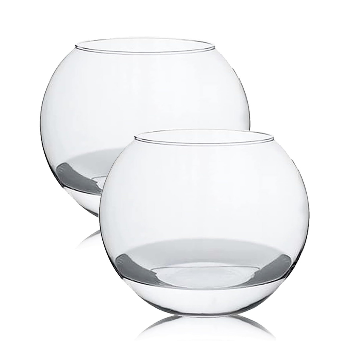 TEMU Lot de 2 Aquariums Boule Vase en Verre - Diamètre 23.9 x Hauteur 20 cm