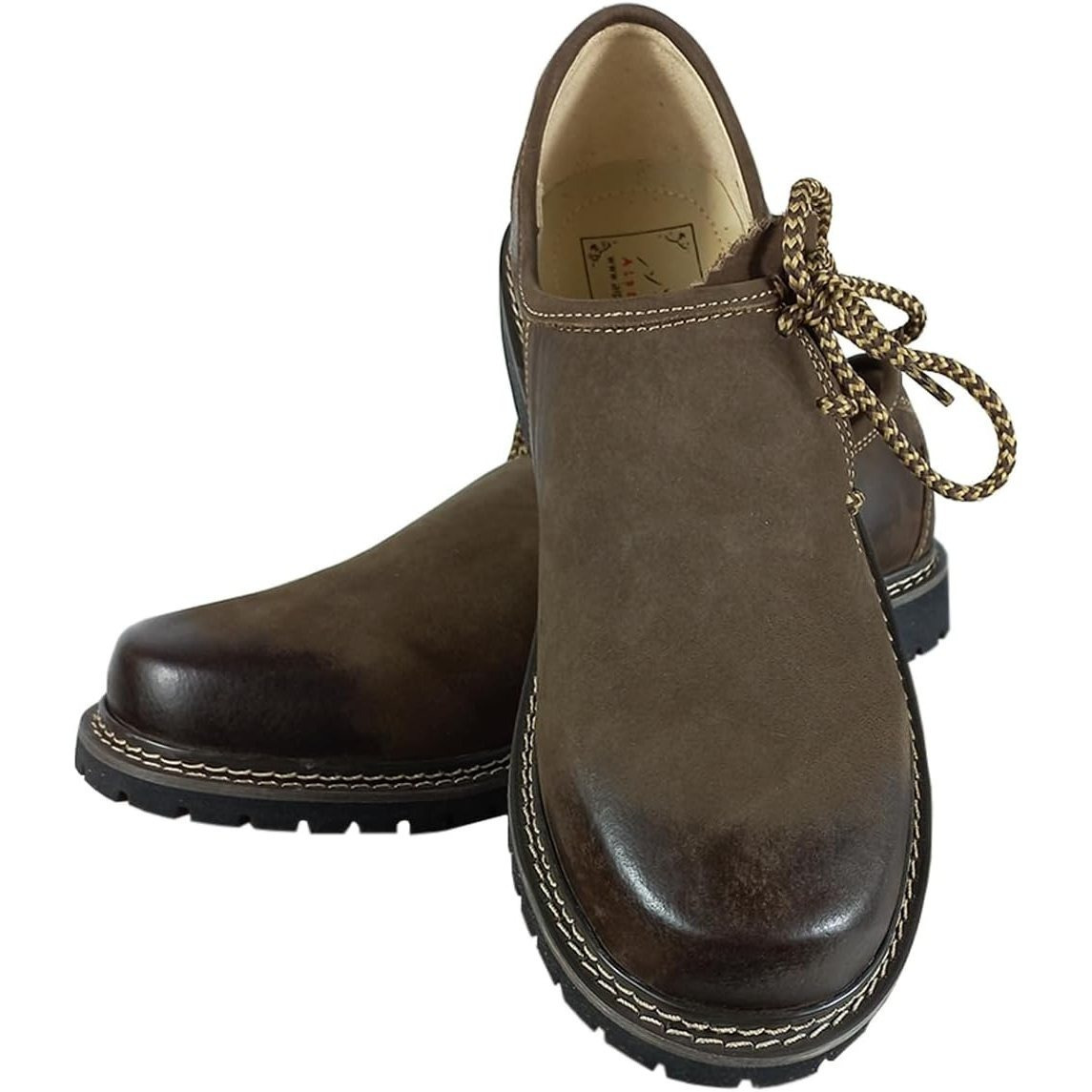 Original Handcrafted Traditional Lace-up Oat Shoes In Suede And Genuine Leather