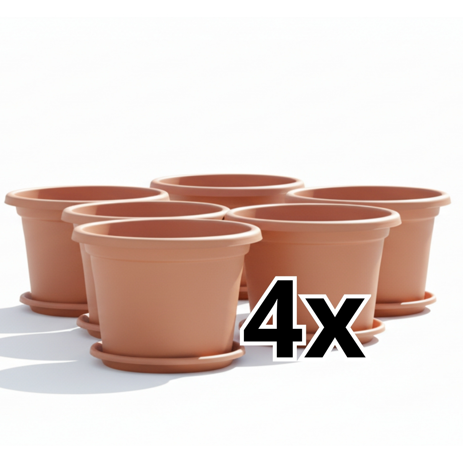E-shop 4x Blumentopf mit Untersetzer Ø 40 cm Pflanztopf
