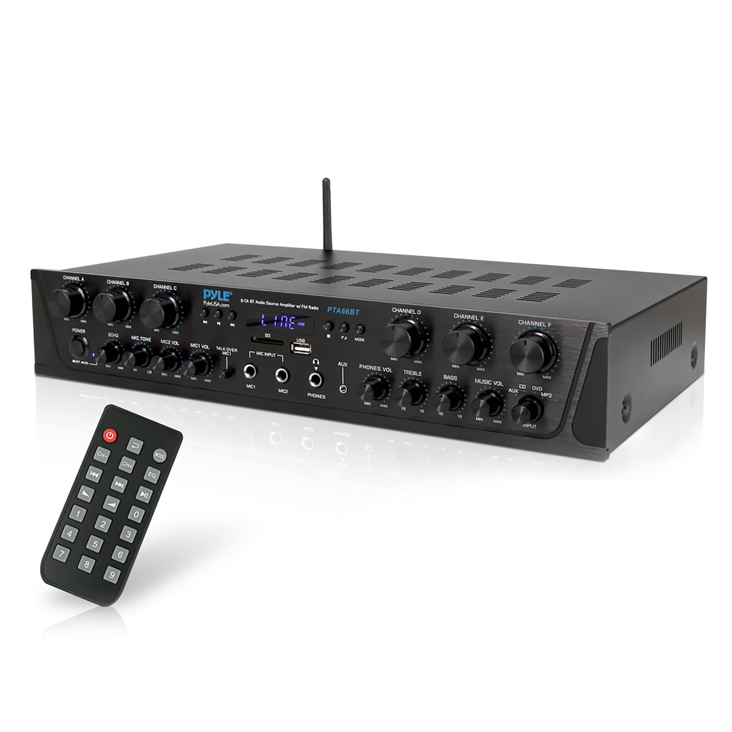 Amplifier, Mini Bluetooth Amplifier, Stereo Amplifier, Amplifier, Amp, Bluetooth, 600w 6 Channel, Usb, Sd, Aux, Rca, Fm Radio, Headphone Jack, 6. Microphone Input