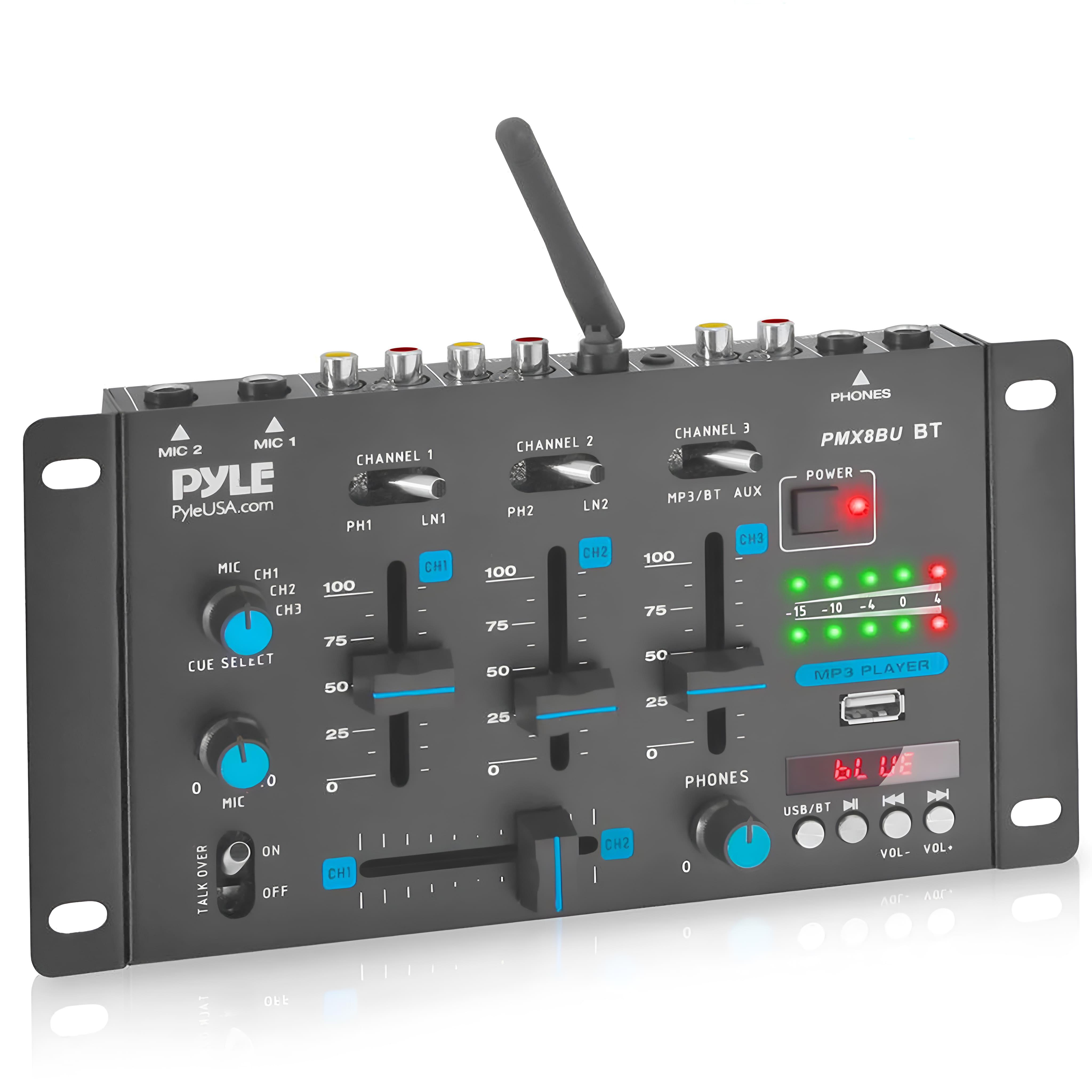 Dj Controller, Dj Mixer For Pc & Bluetooth – Dj Console For Beginners & Professionals, Mini Mixer 23.5cm With 3 Channels & Versatile Bluetooth