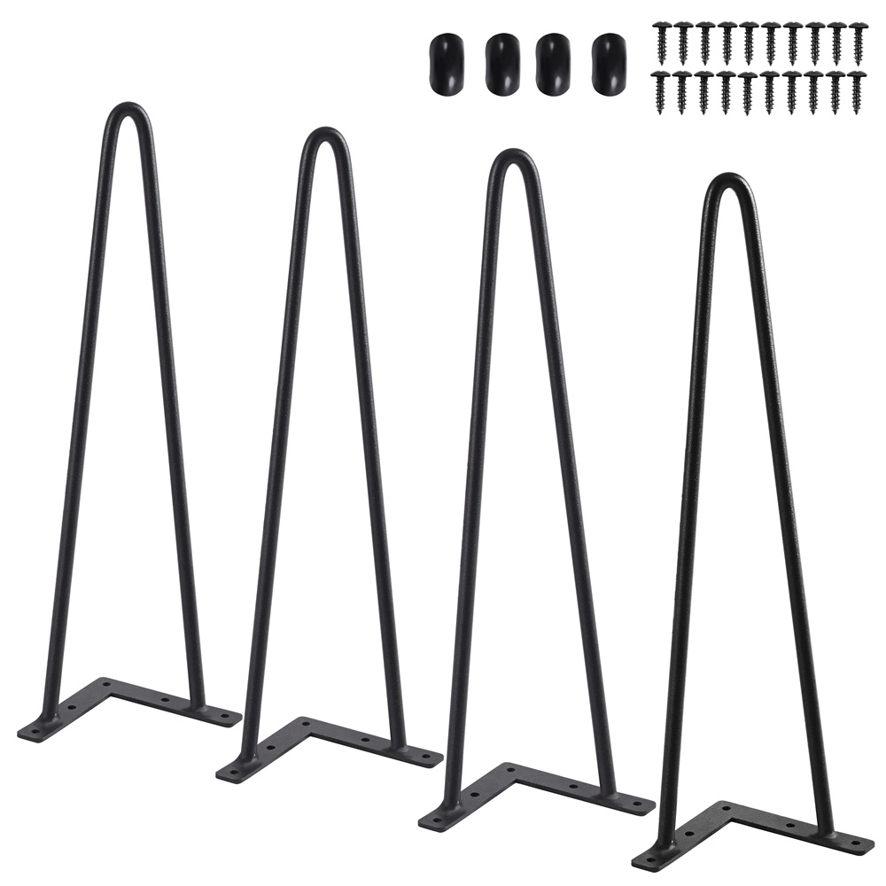 Costoffs 4pcs Set Of Table Legs With 2 Rods Table Brackets Furniture Feet With Screws Hairpin Legs Table Frame Length 40 Cm For Coffee Table/stool/bench/chair