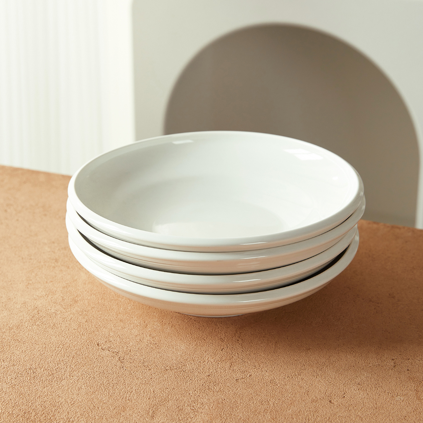 TEMU Ø22cm, 4-piece Set, 8.5 Inch, High-quality Ceramic Dinnerware, Salad Plates, Dessert Plates, Bread Plates, Fruit Plates, Stackable, Easy To
