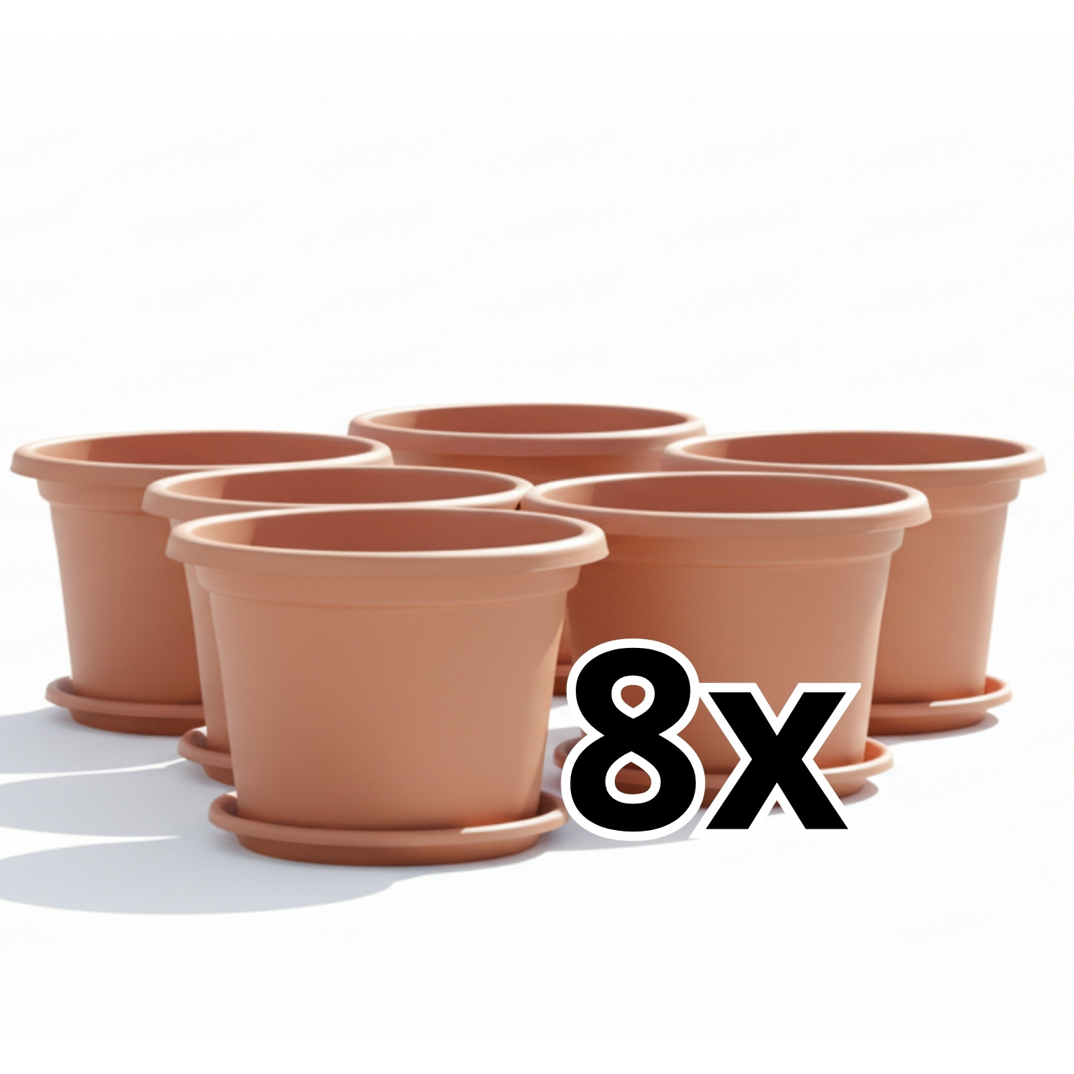 Image of 8x Flower Pot With Saucer Ø 40 Cm Planter