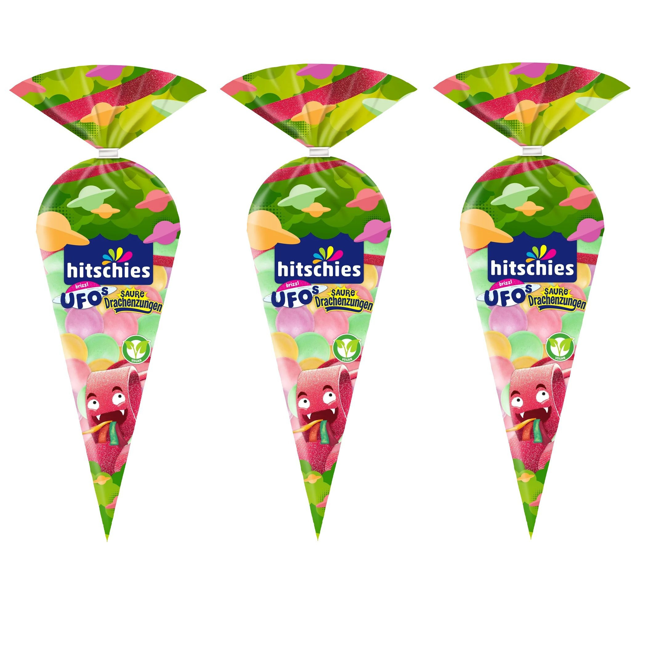 Hitschies Brizzl Ufo Sour Dragon Tongues 3x75g