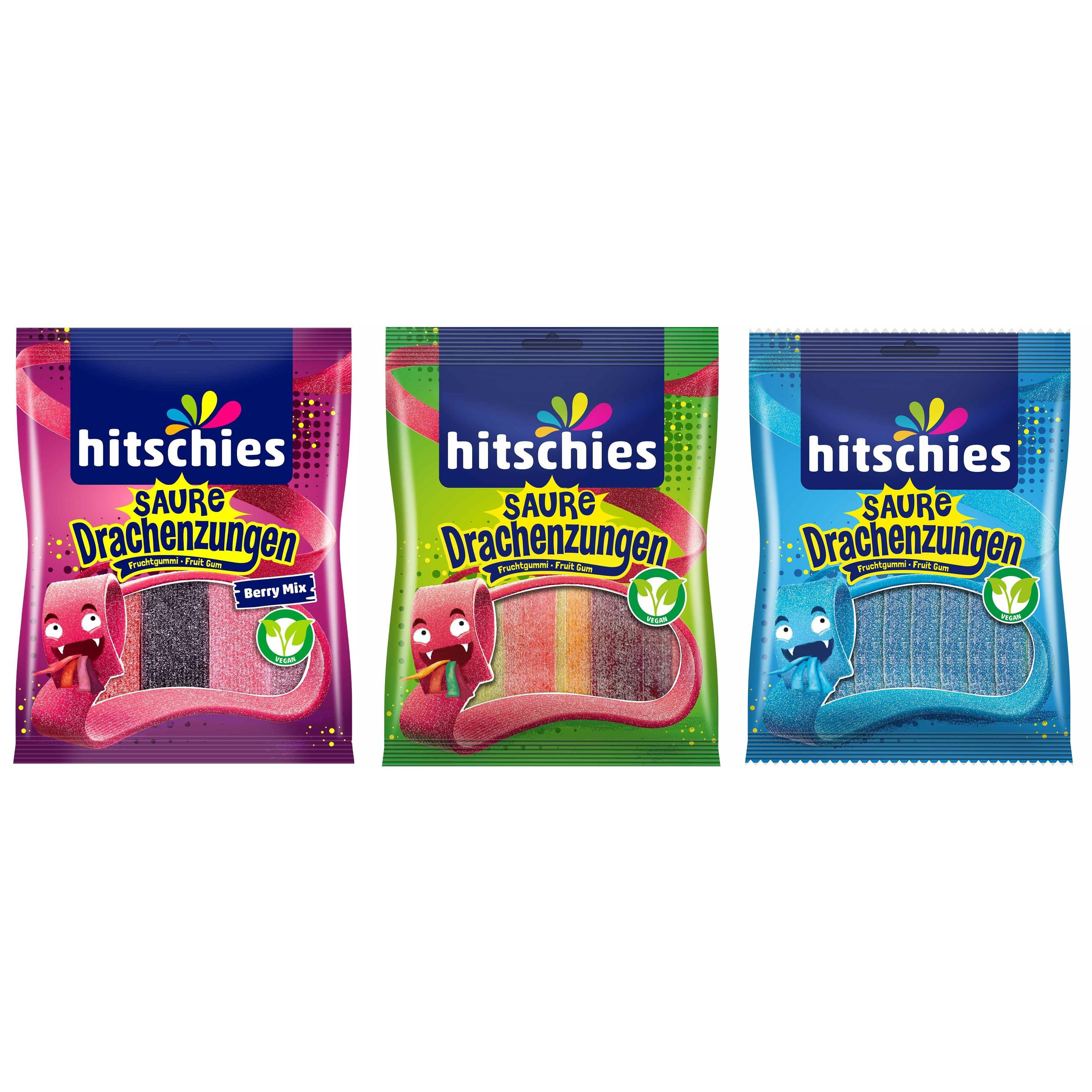 Hitschies Sour Dragon Tongues Mix, 3 X 125g