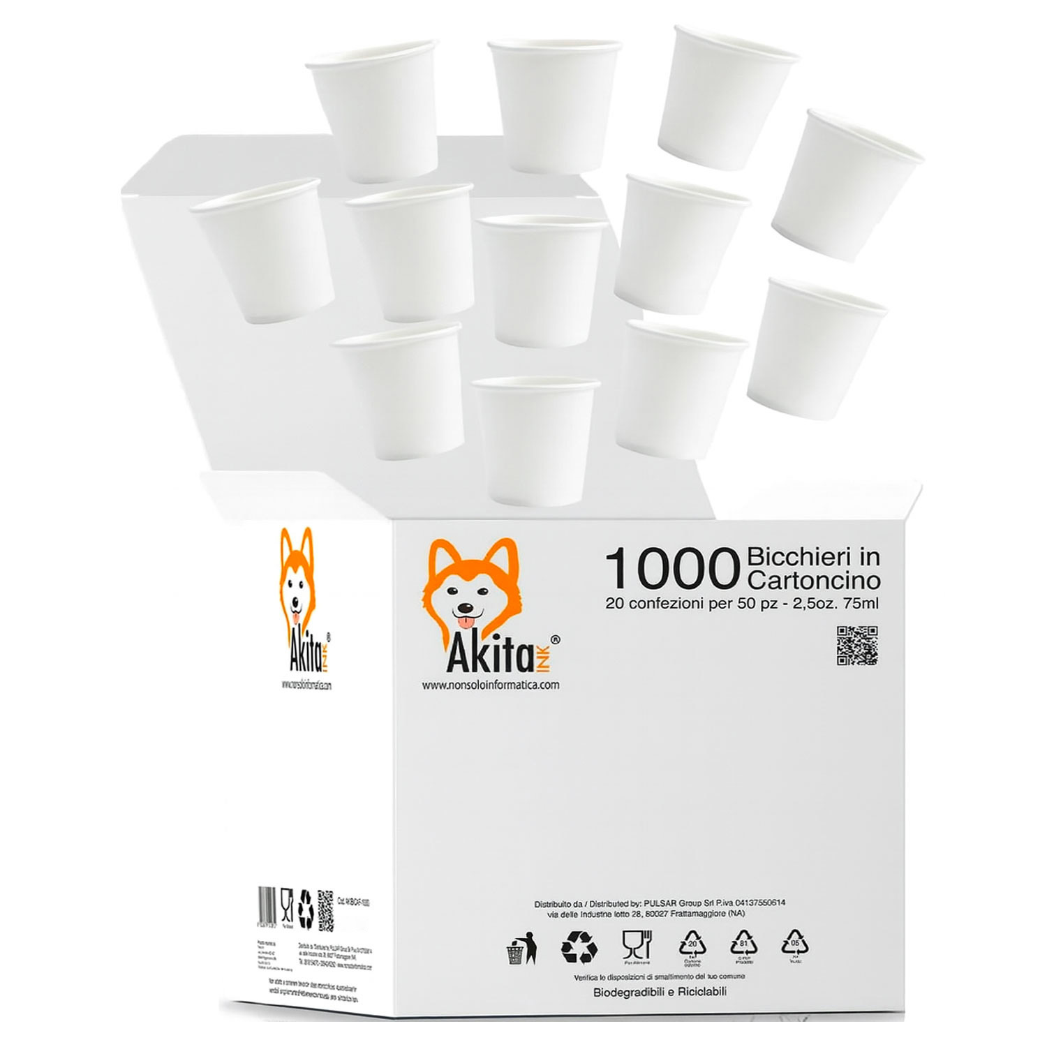 TEMU Akitaink 1000 Disposable 75ml Paper Coffee Cups, Single-use Paper Coffee Cups, Small Takeaway Disposable Cups For Hot Drinks