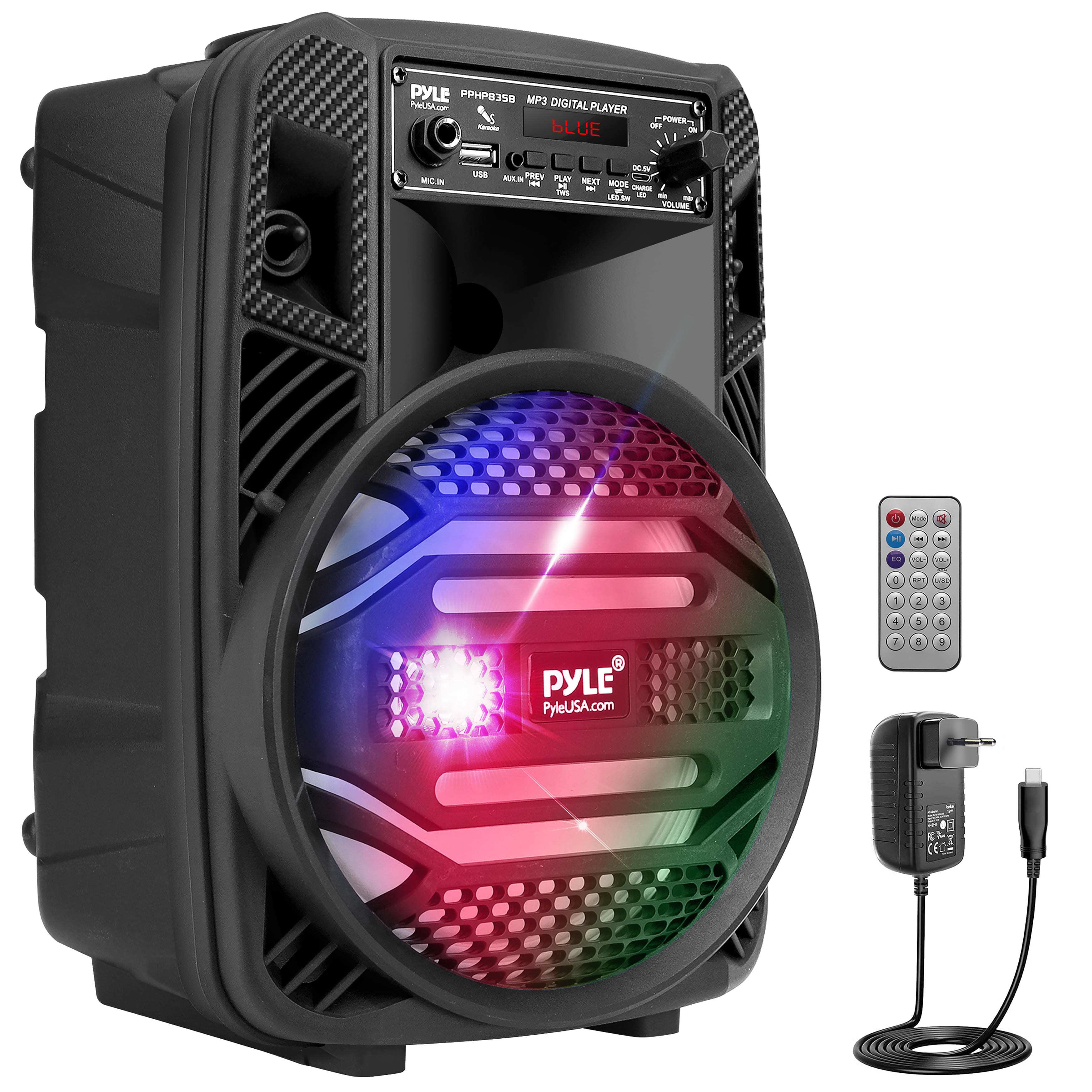 Bluetooth Pa Music Box, Party Box, Karaoke Machine, Sound Box, Bluetooth Large Speaker, 300w , 8" Subwoofer, Mobile Pa System, Battery, Usb/mp3, Aux, Mic/guitar Input, Fm, Party Lights