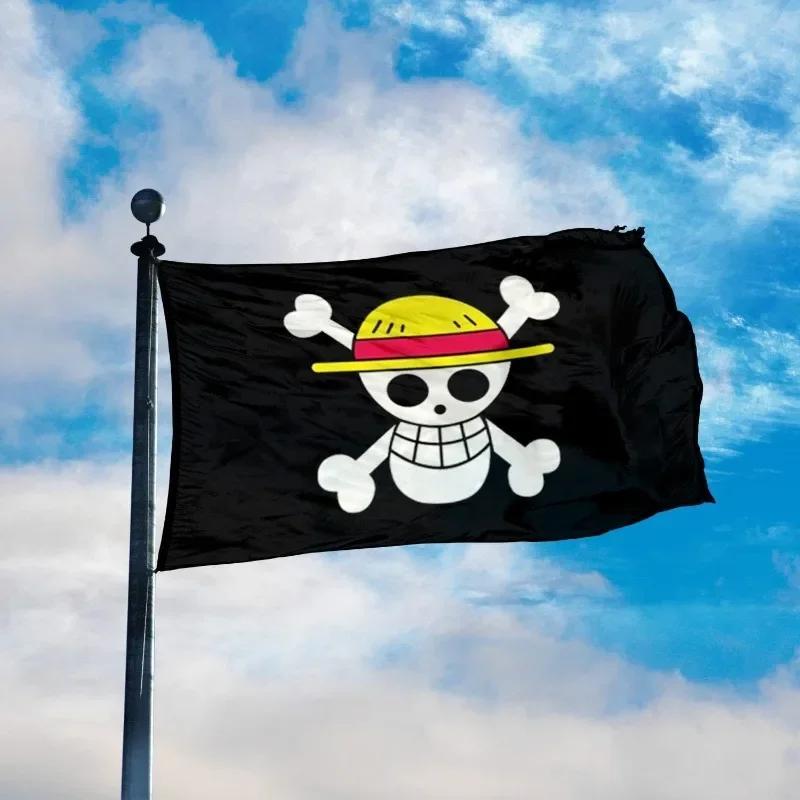 TEMU 1 Piece Flag 90*150cm | Large | High Quality | Fast Shipping | Polyester | Pirates | Monkey D. Luffy | 1 Piece Flag | Straw Hat Pirates | Banner