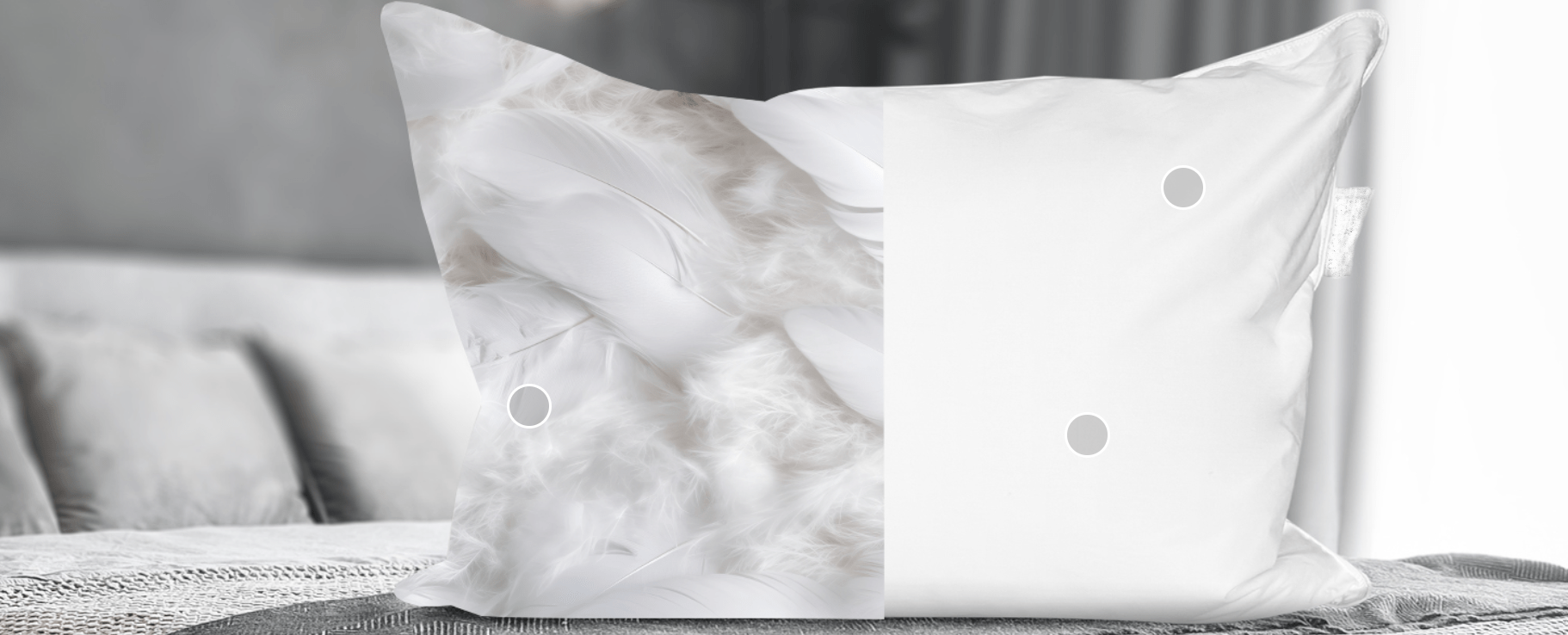 Duck Feather Pillows Pack of 1 and 2 Hotel Quality, Washable, Medium/Soft Support