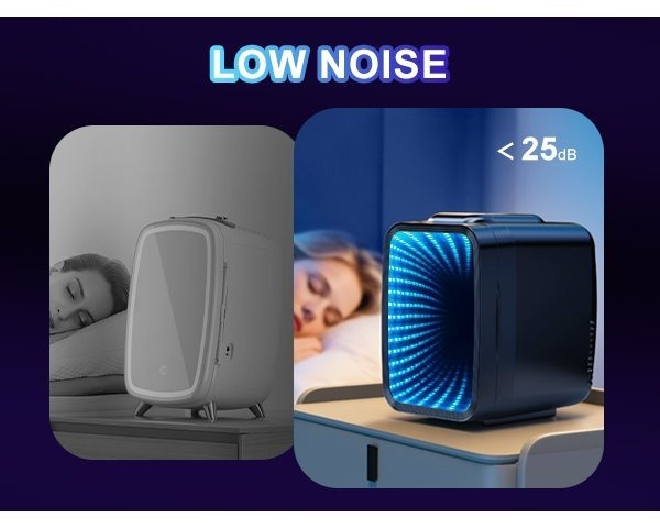 LIGIANT Mini Frigo – 7 Modes d'Éclairage (Y Compris Marquee Clignotant), Fonction Silencieuse de Refroidissement/Chauffage, Fonctionne sur AC/DC, Capacité de 4L/6 Canettes – Glacière Compacte pour Jeux, Chambre, Bureau & Voiture