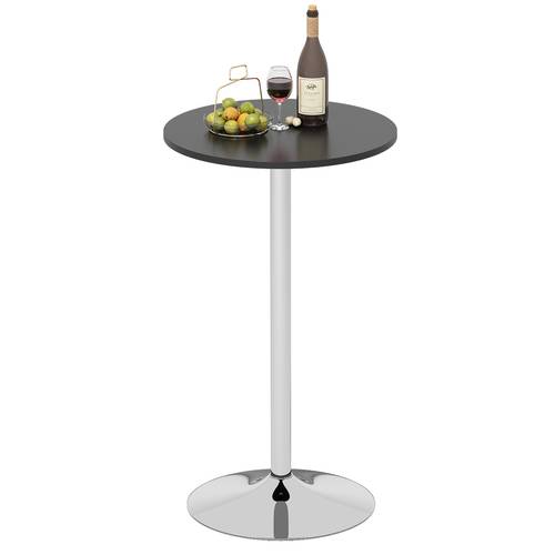 round bar table 103cm height pub table with mdf leg and base high modern cocktail table for home bar bistro and caf black