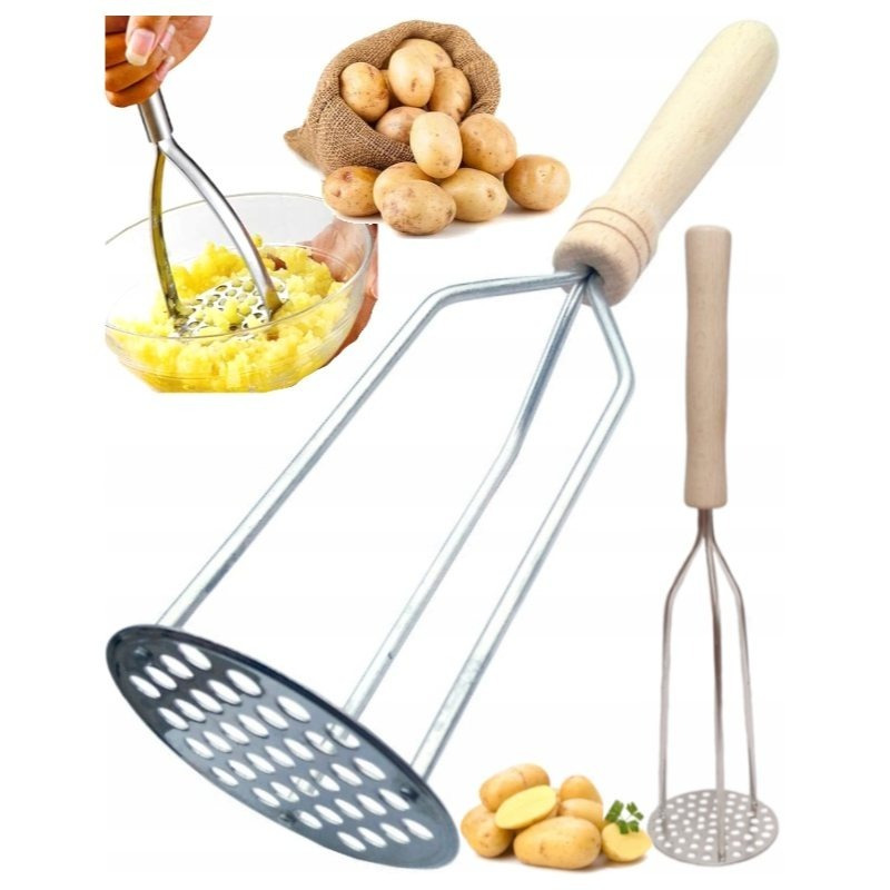 TEMU Masher For Potatoes, Praska Crusher, Large Masher | Masher For Potatoes Made Of | Large Crusher For Puree And Vegetables | Ergonomic Handle