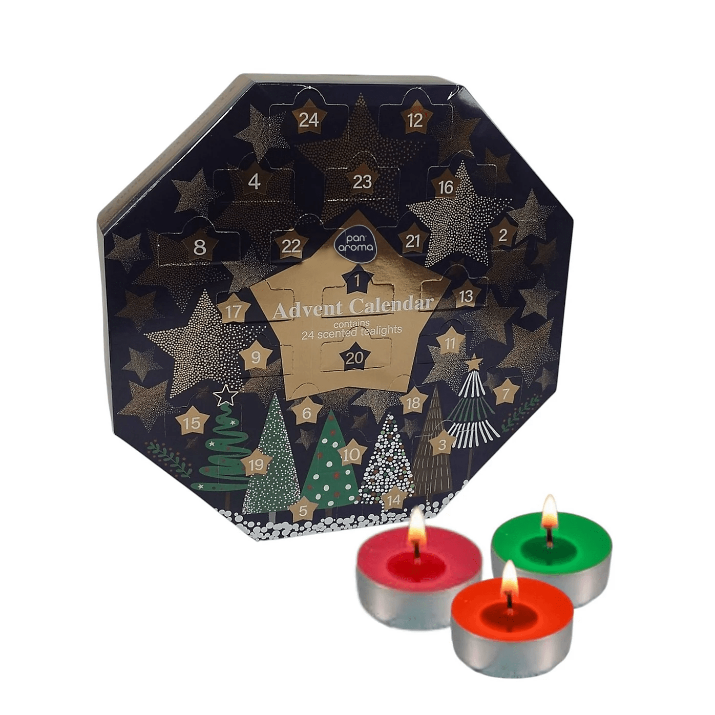 TEMU Pan – Christmas Scented Tealight Candle Advent Calendar – 24 Festive Fragrances – Holiday Gift & Home Decoration