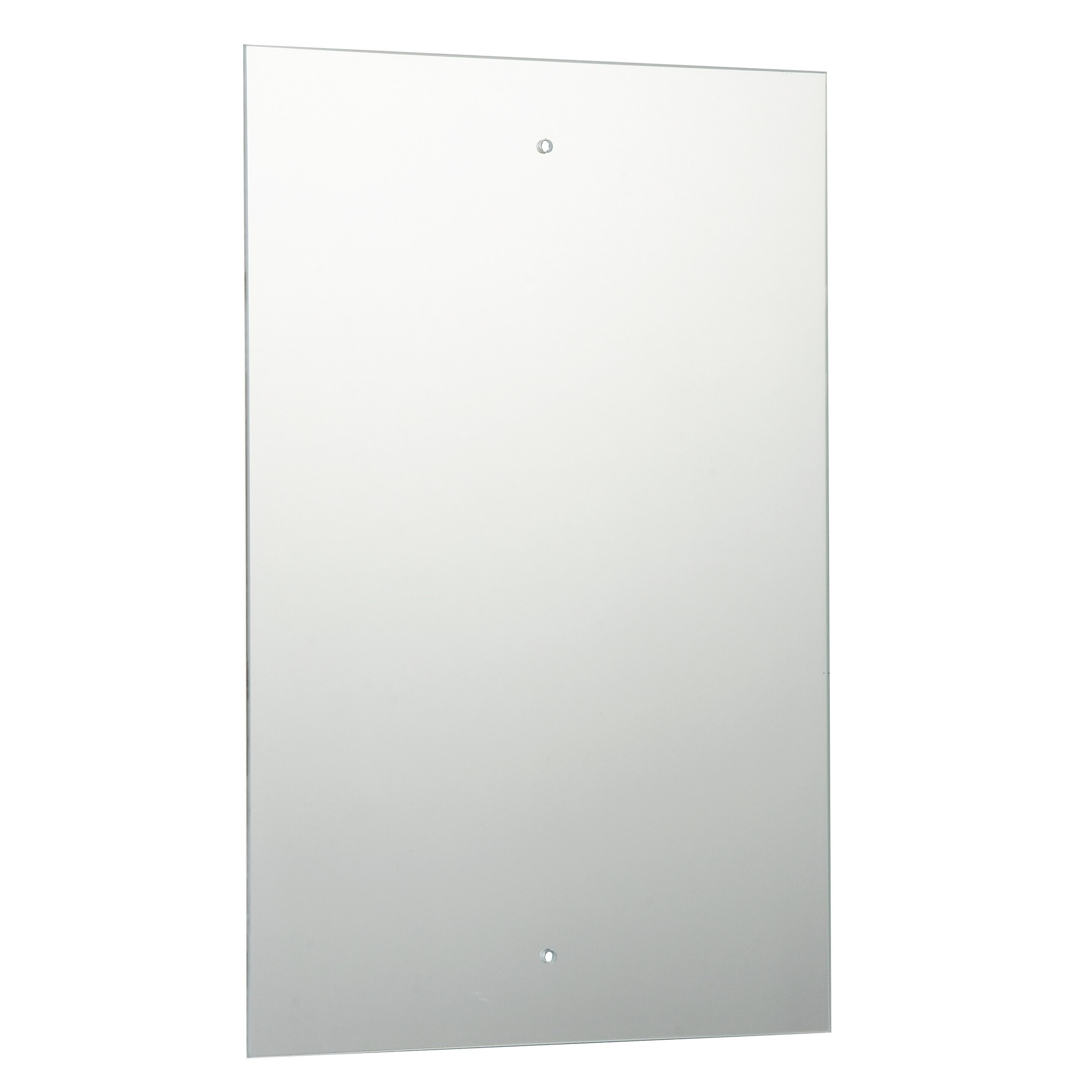 frameless bathroom mirror with pre drilled holes and wall hanging fittings