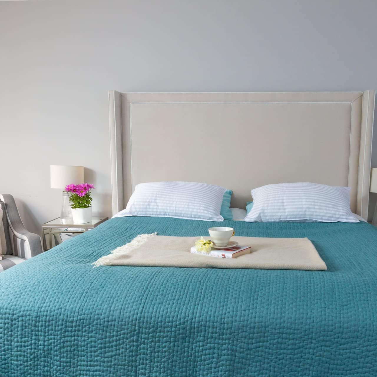 ELAFY 2 BHS Stripe Pillows – Luxury Soft & Smooth Bed Pillows | Breathable, Lightweight & Durable | Wrinkle Resistant, Easy Care & Elegant Stripe Finish | Perfect for Home, Guest Room & Hotel Bedding