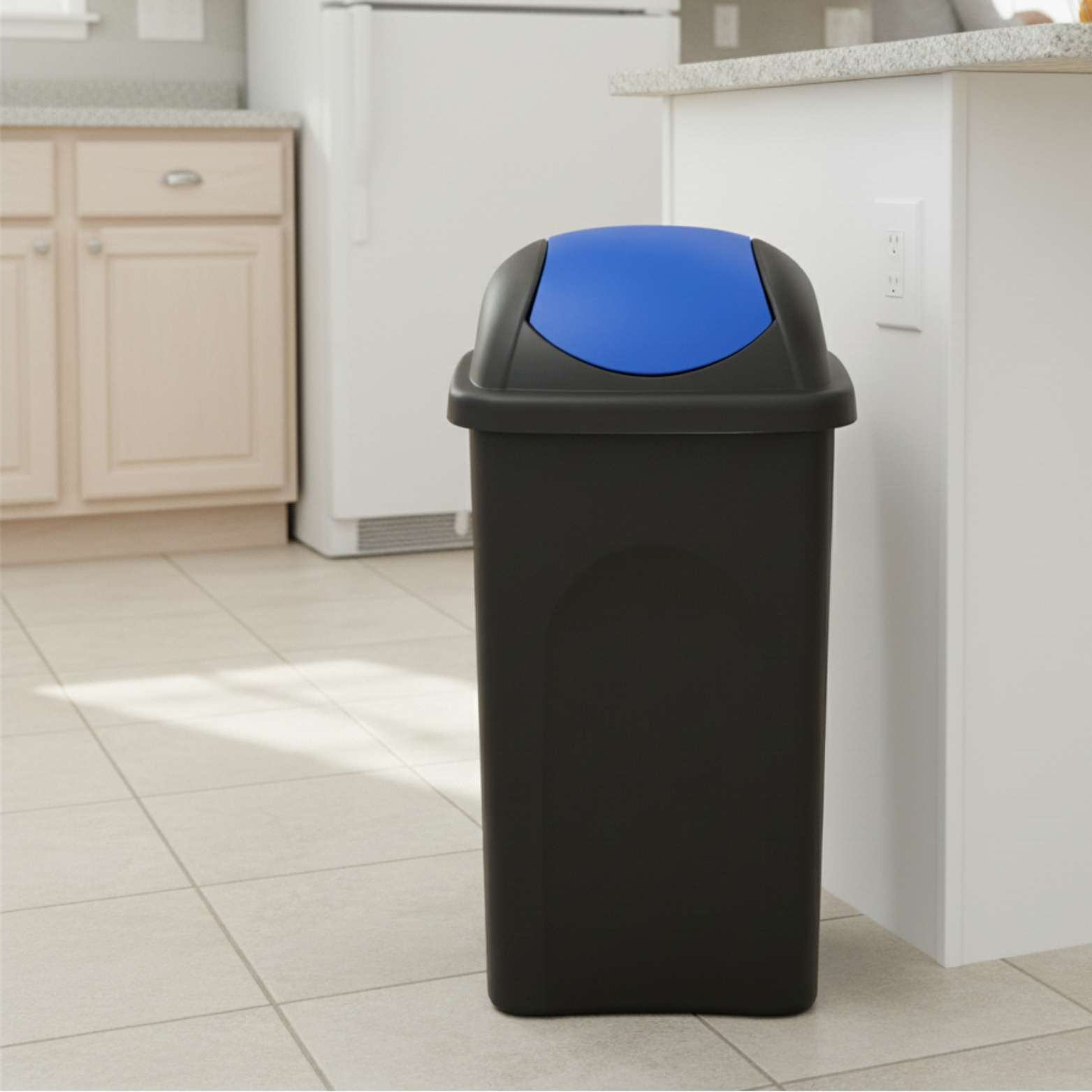 60l Swing Lid Trash Can Waste Bin Garbage Bin