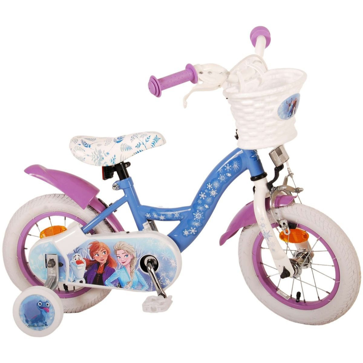 Image of 12 Inch Kids Girls' Bike Girls' Bicycle Kids' Bicycle With Back-pedal Brake, , Mudguards, Basket And Training Wheels Frozen 2 Ice Queen 21277-