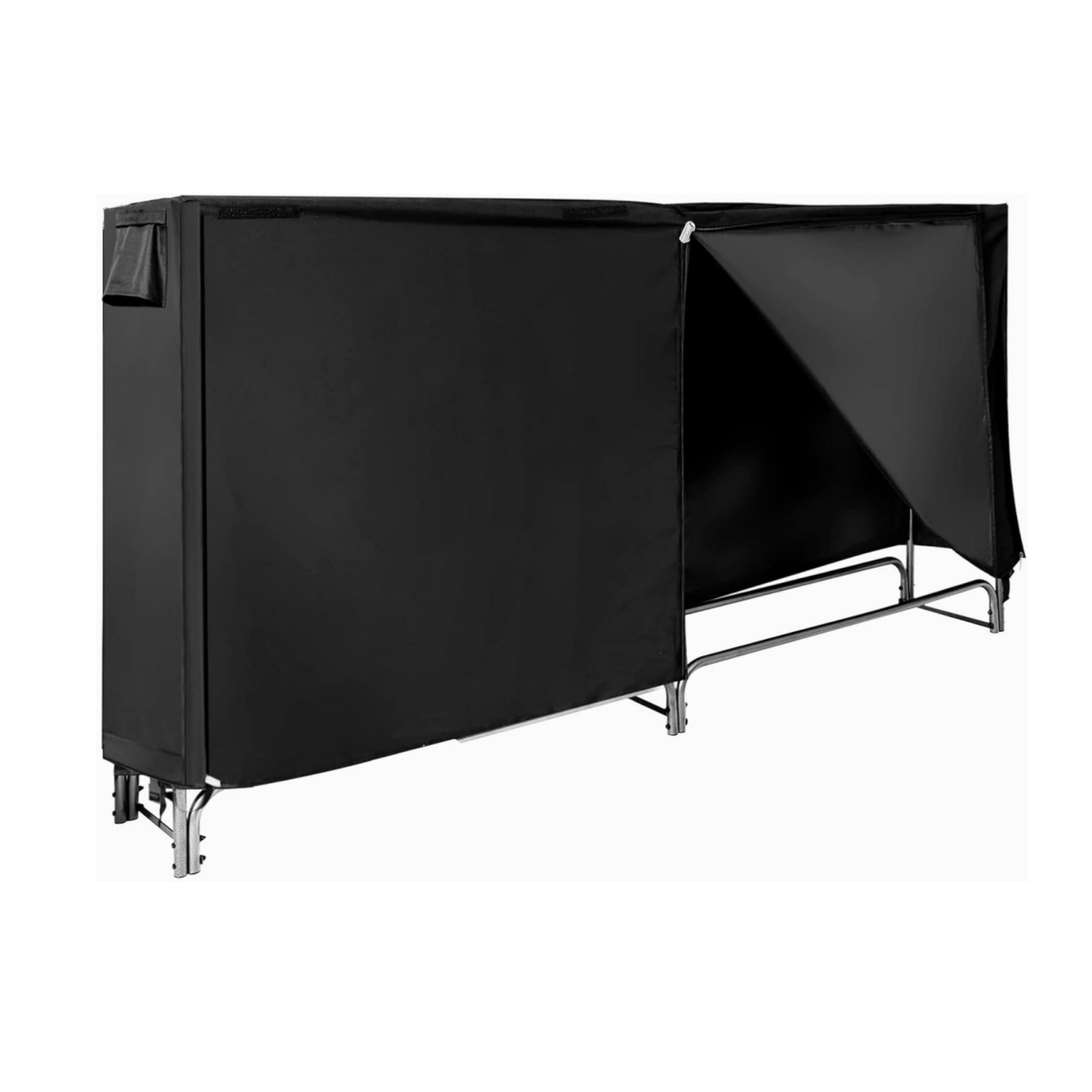 Firewood Storage Rack With Water Resistant Pvc Cover And Iron Construction, Heavy Duty Log Holder For Indoor