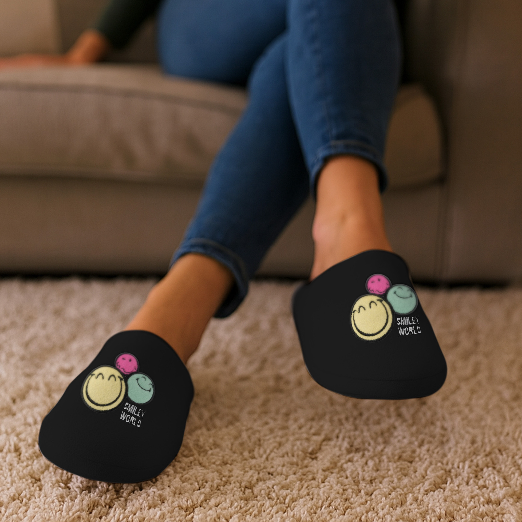 House Shoes For Women - Push Slippers Slipper Slippers Black