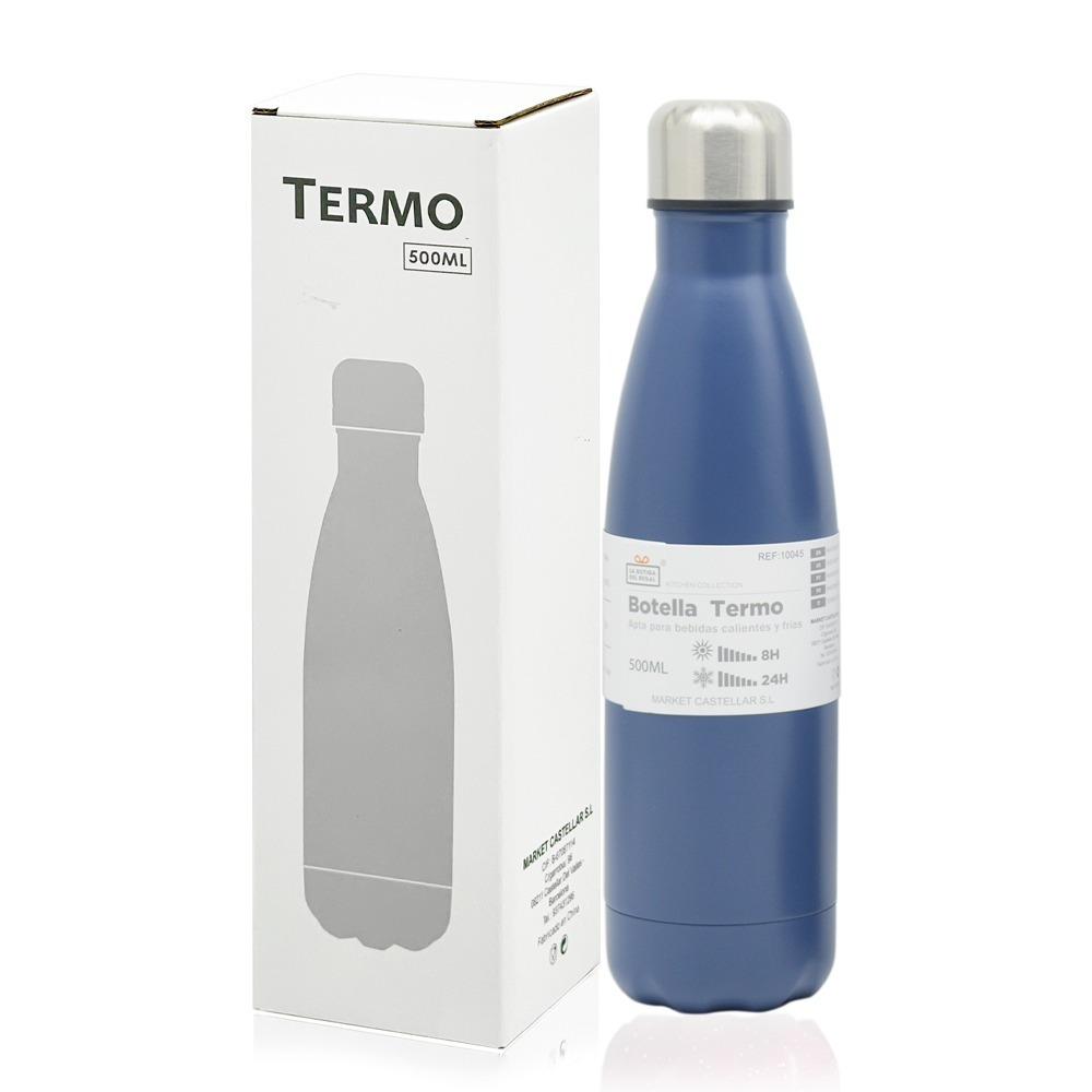 TEMU Botella Termo de Acero Inoxidable | Botella Térmica Portátil 500ml | Botella Isotérmica para Agua Caliente y Fría | Botella Térmica Resistente