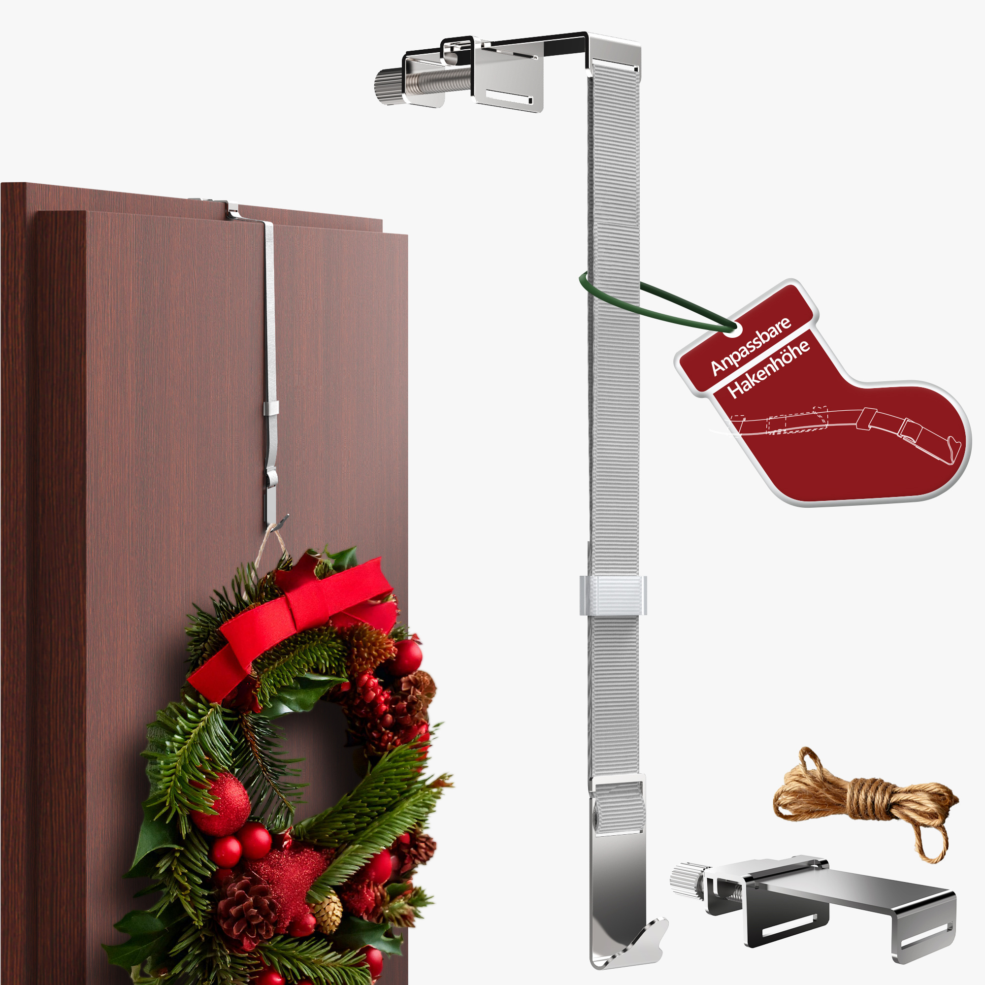 TEMU Wreath Holder – High-quality Door Hook Made Of Stainless Steel For Exterior Front Doors And Interior Room Doors, Sturdy And Scratch-free,