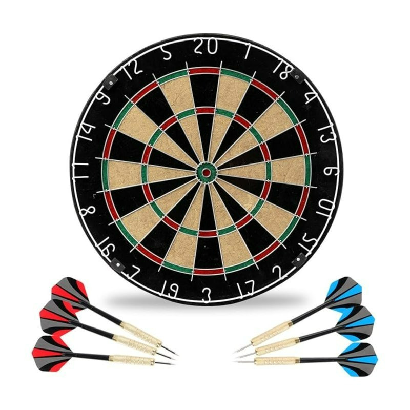 TEMU Professional Dart Board Set Full Size 18" Inch High Quality Bristle & 6