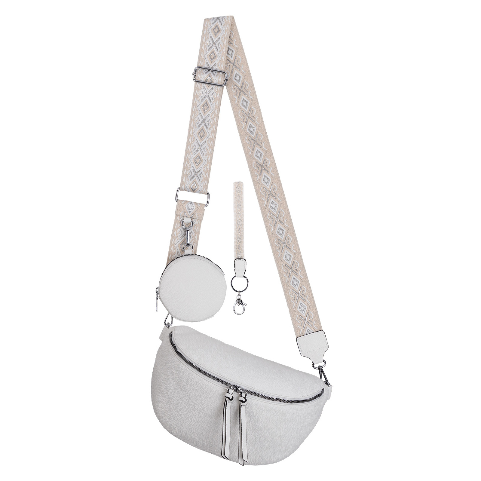 Waist Bag Crossbody Bag Hip Bag Artificial Leather Italy Design White