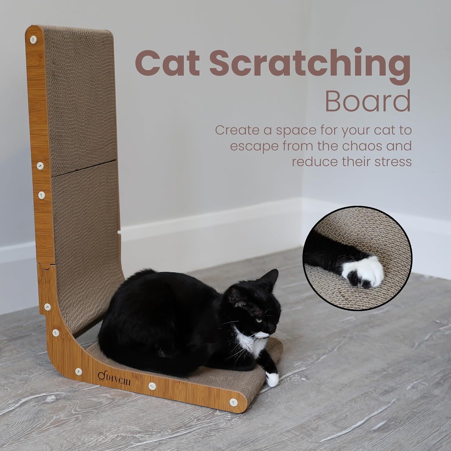 L-Shape Cat Scratching Pad with Wall Mounted Design