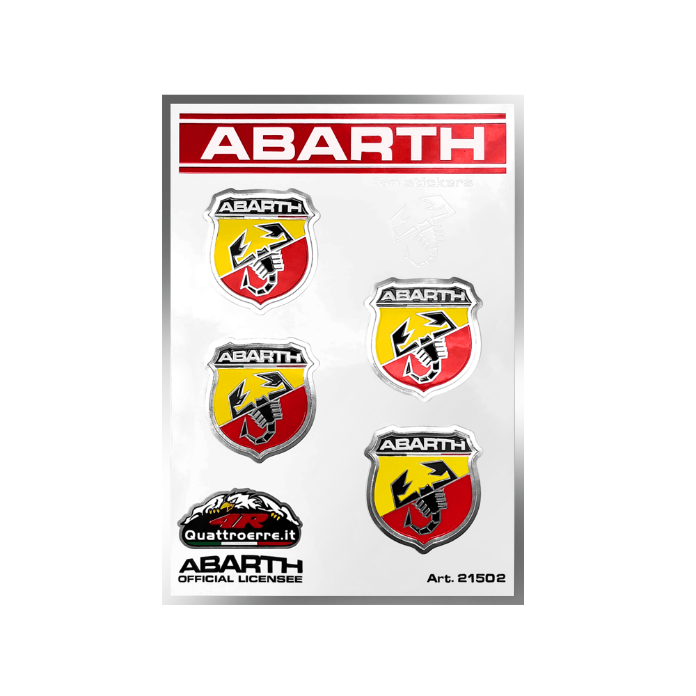 Abarth Official Stickers 4 Small , 94 X 131 Mm