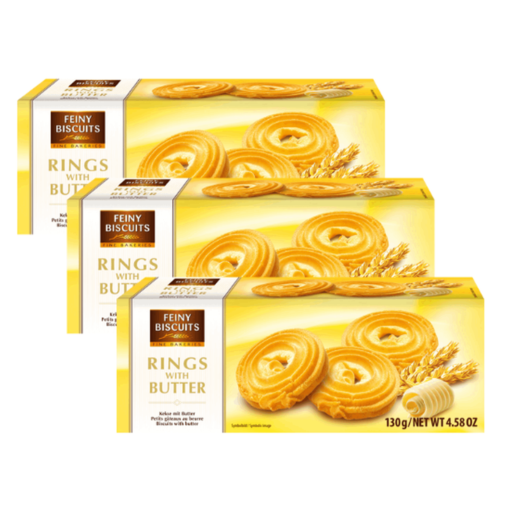 Fine Biscuits With Butter 3 X 130g | 6 X 130g | Fine Butter In Ring Shape