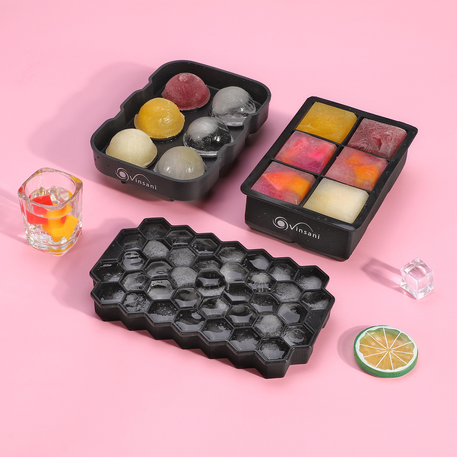 3 Pack Ice Tray with Removable Lid