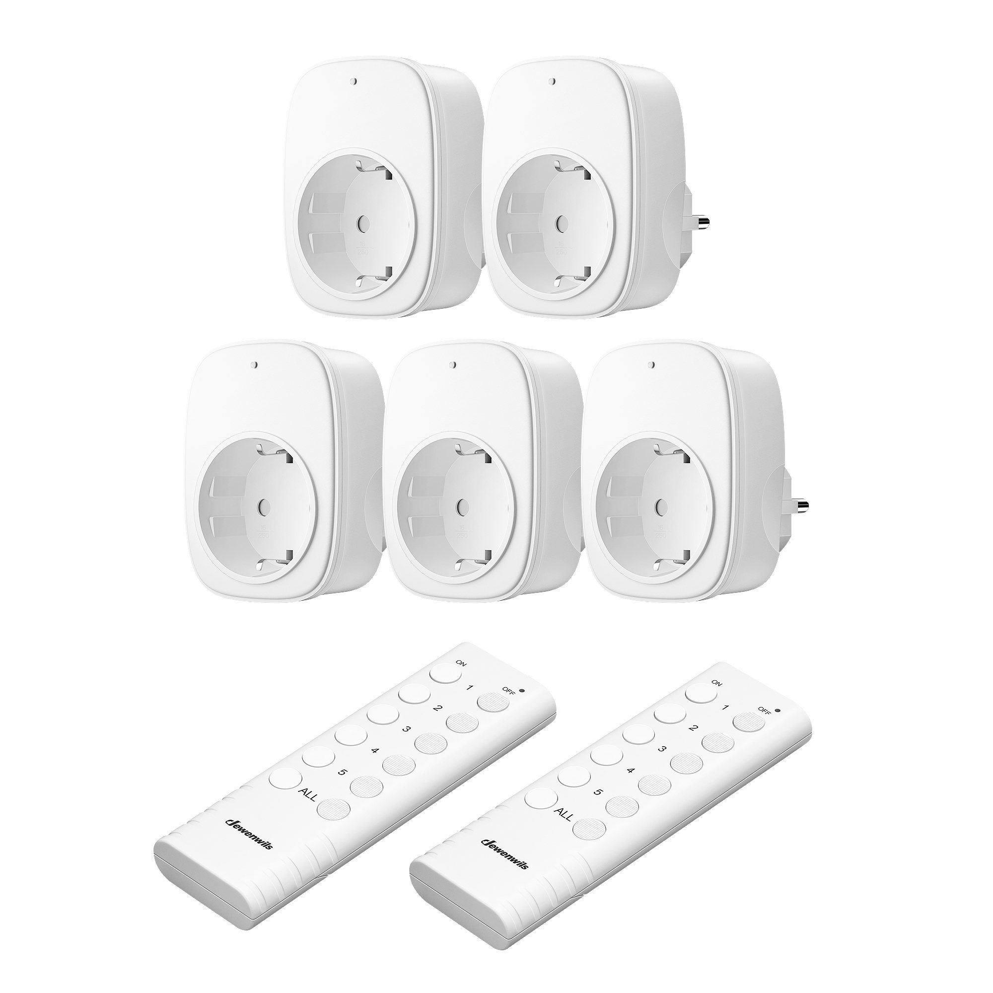 E-shop Funksteckdose mit Fernbedienung, 16A 3680W, Plug-In Ein/Aus Steckdosen-Set 1V4, kabellos, erweiterbarer Funkschalter für Feiertagsdeko und