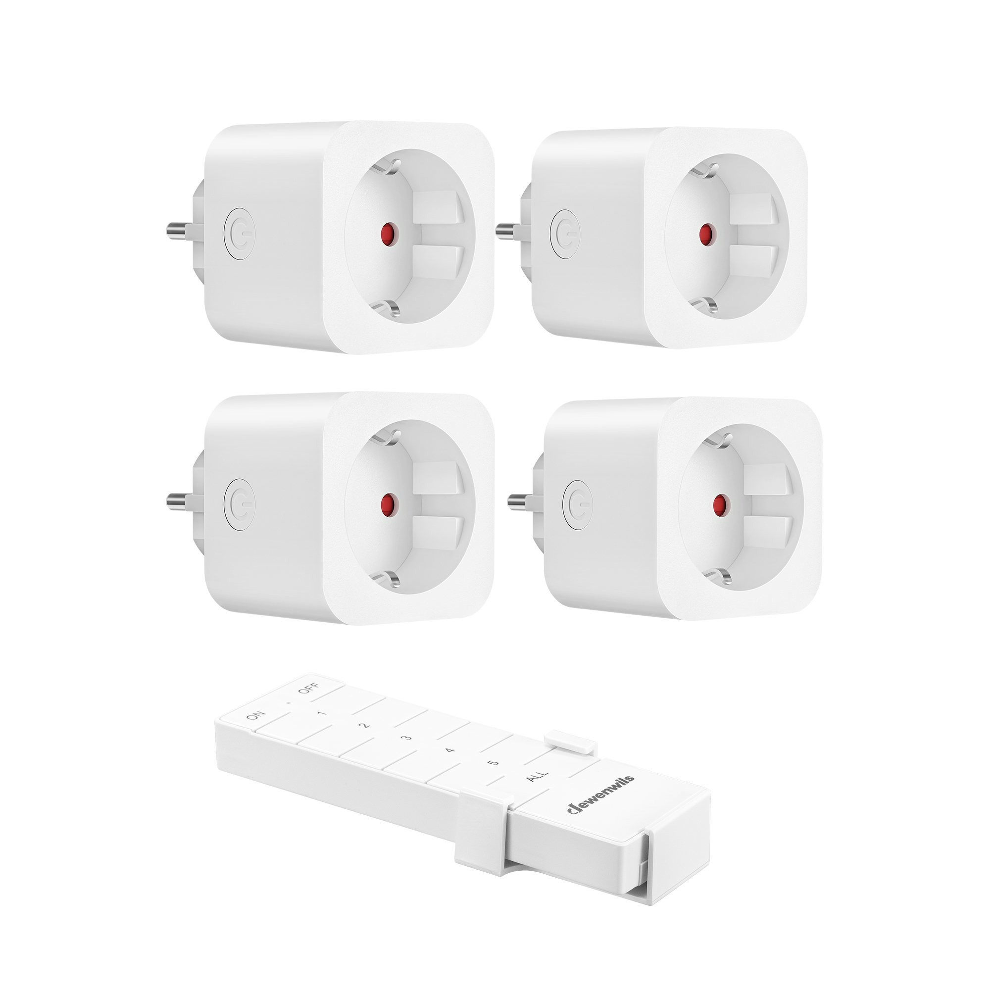 E-shop Funksteckdose mit Fernbedienung, Plug-In Ein/Aus Funk-Wandschalter, Kein Kabel Erforderlich, 3680W, Erweiterbarer Lichtschalter für