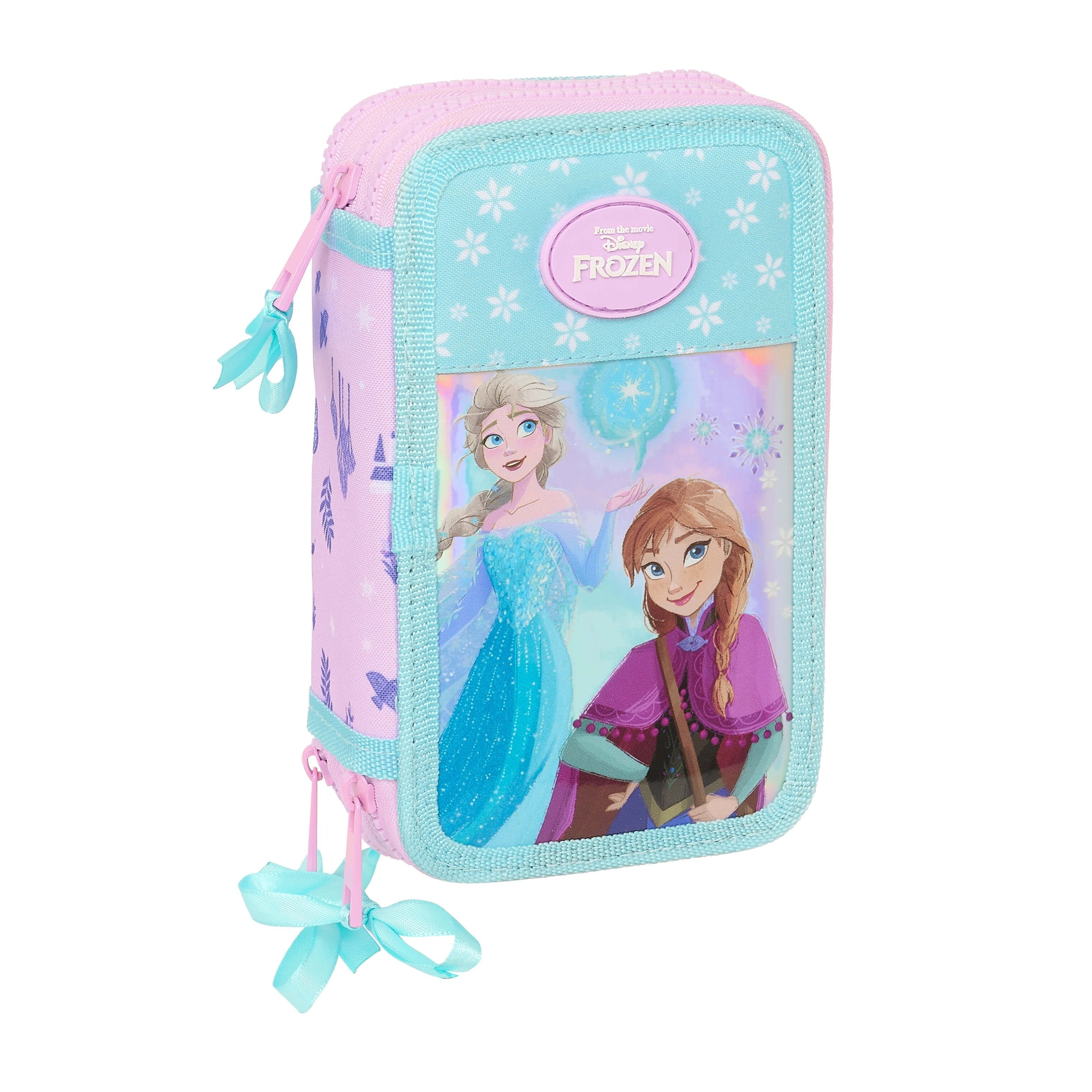 Frozen The Ice Queen Pencil Pouch Folder Pen Pencil Pouch School Anna 37pcs 3 Compartments 3-fold Filled