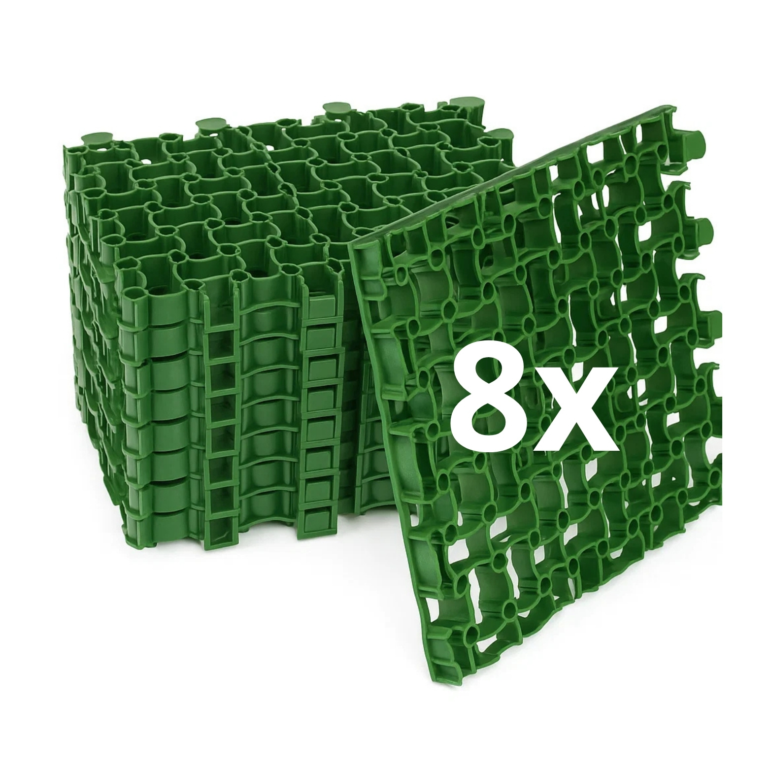 Grass Grid 2 M² (8 Pieces) Plastic Paddock Panels, Green