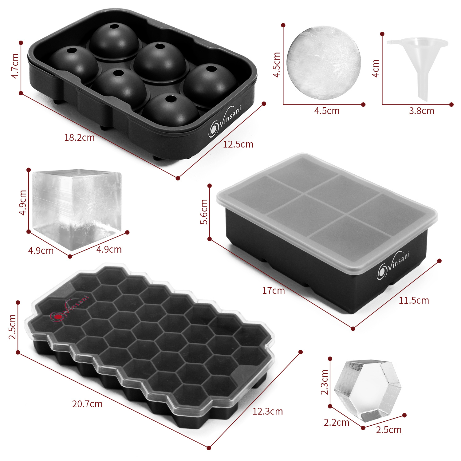 3 Pack Ice Tray with Removable Lid