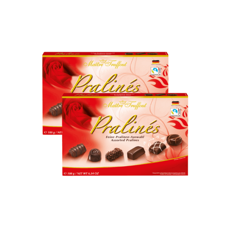 Image of Master Truffout Praline Mix Red 2 X 180g | Fine Assorted Pralines – Chocolate Mix For Giving & Enjoying