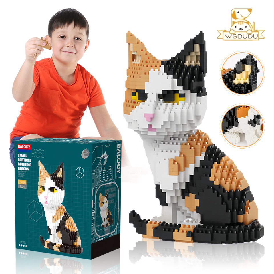 TEMU Cat Mini Building Blocks Cute Animal Set Gift Bag,1300pcs Miniature Building Blocks Toys Diy Adult 3d Building Blocks Set, Boys Girls Birthday
